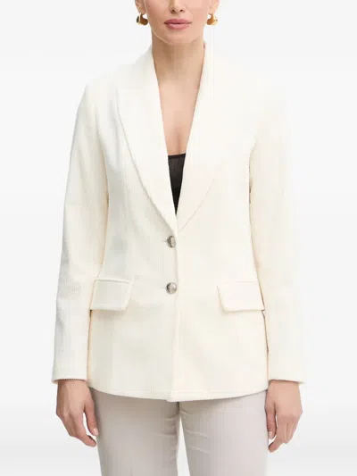 Morgan Buttoned Blazer In Neutral