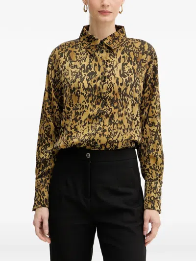 Morgan Buttoned Patterned Shirt In Brown
