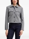 Morgan Buttoned Pocket Crop Jacket In Gray