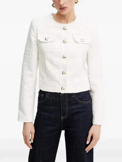 Morgan Buttoned Pocket Jacket In White
