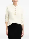 Morgan Buttoned Sweater In Neutral