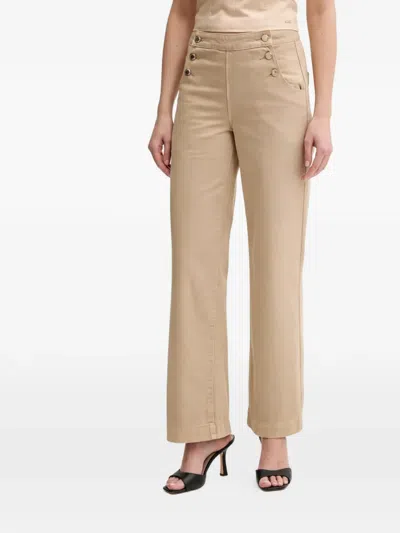 Morgan Buttoned Trousers In Nude