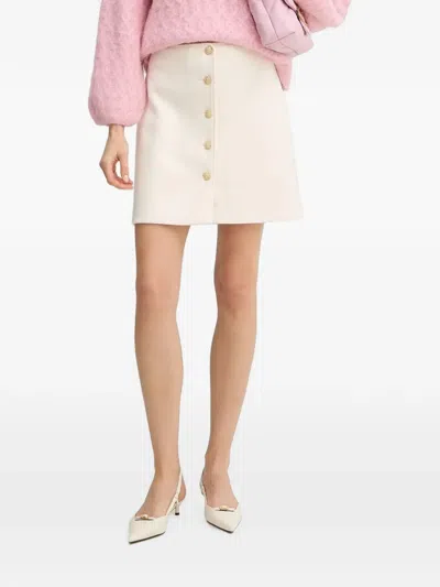 Morgan Buttoned-details Mini Skirt In Neutral