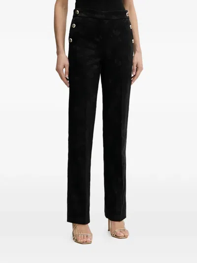 Morgan Button-embellishment Trousers In Black