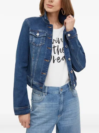 Morgan Button-fastening Denim Jacket In Blue