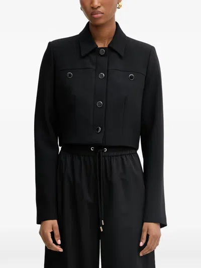 Morgan Button-up Cropped Jacket In Blue