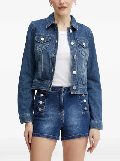 Morgan Button-up Denim Jacket In Blue