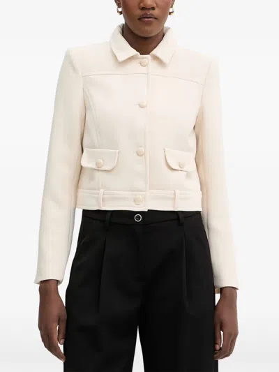 Morgan Button-up Flap-pocket Jacket In Gold