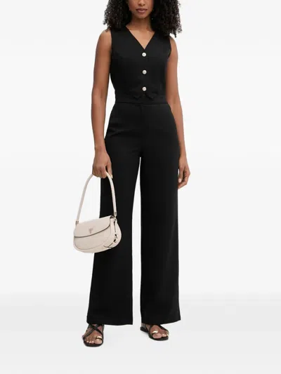 Morgan Button-up Sleeveless Jumpsuit In Black