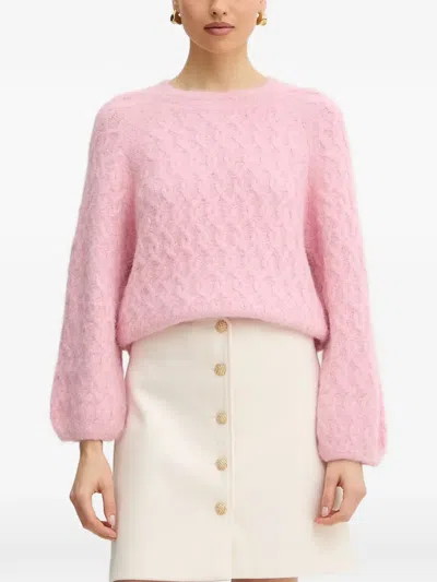 Morgan Cable-knit Jumper In Pink