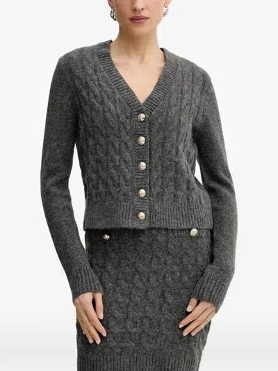 Morgan Cable-knit Mini Dress In Gray