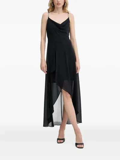 Morgan Chain-strap Asymmetric-hem Dress In Blue