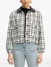Morgan Checked-pattern Buttoned Jacket In White