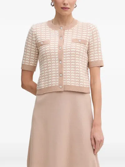 Morgan Check-pattern Two-piece Mini Dress In Brown