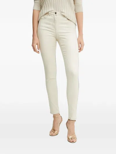 Morgan Coated Skinny Jeans In White