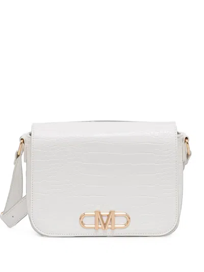 Morgan Croc-effect Logo-plaque Shoulder Bag In White