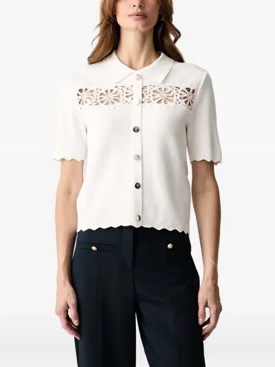 Morgan Crochet-knit Shirt In White