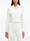 Morgan Cropped Button-up Jacket In White