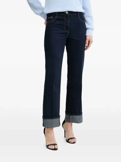 Morgan Cuffed-hem Jeans In Blue