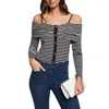 Morgan De Toi Black And White Viscose Long Sleeve In Multi