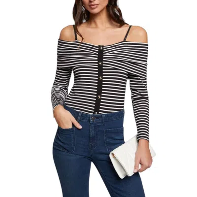 Morgan De Toi Black And White Viscose Long Sleeve In Multi
