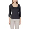 Morgan De Toi Black Viscose Long Sleeve In Black