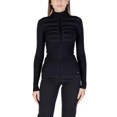 Morgan De Toi Black Viscose Turtleneck In Blue