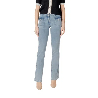 Morgan De Toi Blue Cotton Slim Fit Jean In Multi