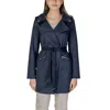 Morgan De Toi Blue Polyester Coat In Blue