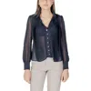 Morgan De Toi Blue Polyester Shirt In Blue