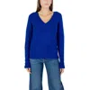 Morgan De Toi Blue Polyester Sweatshirt In Blue