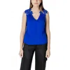 Morgan De Toi Blue Polyester Tank Top In Blue
