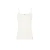 Morgan De Toi Cream Cotton Tank Top In White