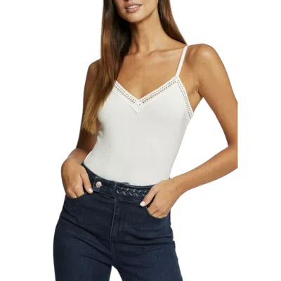 Morgan De Toi Cream Viscose Tank Tops In White
