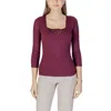 Morgan De Toi Purple Viscose Long Sleeve In Burgundy