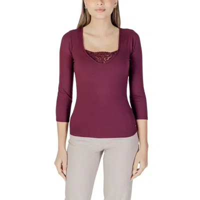 Morgan De Toi Purple Viscose Long Sleeve In Burgundy