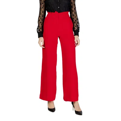 Morgan De Toi Red Polyester Casual Pants In Black