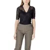 Morgan De Toi Black Viscose Bodysuit In Black