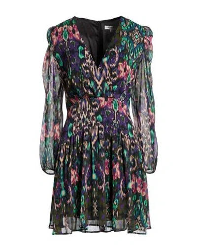 Morgan De Toi Woman Mini Dress Navy Size 12 Polyester, Metallic Fiber In Multi