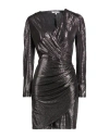Morgan De Toi Woman Mini Dress Silver Size 12 Polyester, Elastane In Black