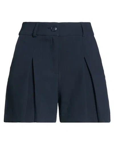 Morgan De Toi Woman Shorts & Bermuda Shorts Navy Size 10 Polyester, Viscose, Elastane In Blue