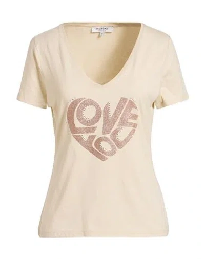 Morgan De Toi Woman T-shirt Beige Size L Cotton, Modal In Neutral