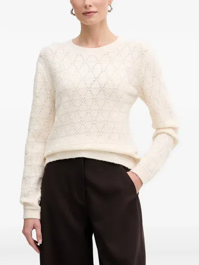 Morgan Diamond Pattern Sweater In Neutral