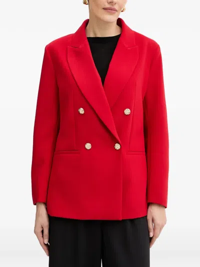 Morgan Double-breasted Blazer In Red