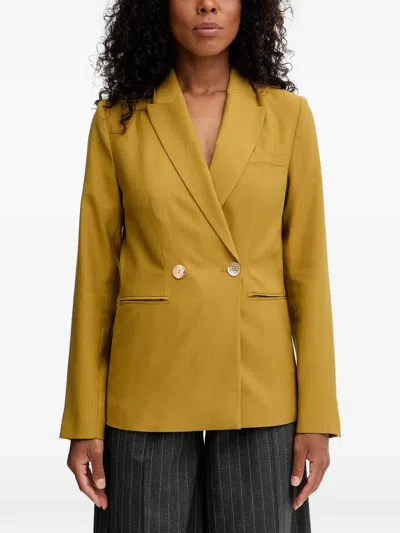 Morgan Double-breasted Button-fastening Blazer In Yellow