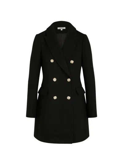 Morgan Double-breasted Coat In Black