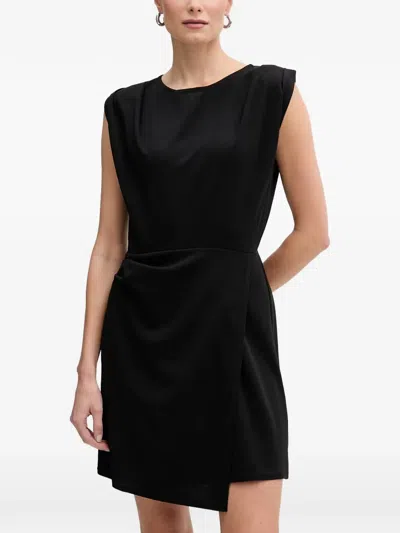 Morgan Draped Sleeveless Mini Dress In Black
