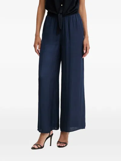 Morgan Elasticated Palazzo Pants In Blue