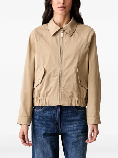 Morgan Elasticated-hem Jacket In Nude