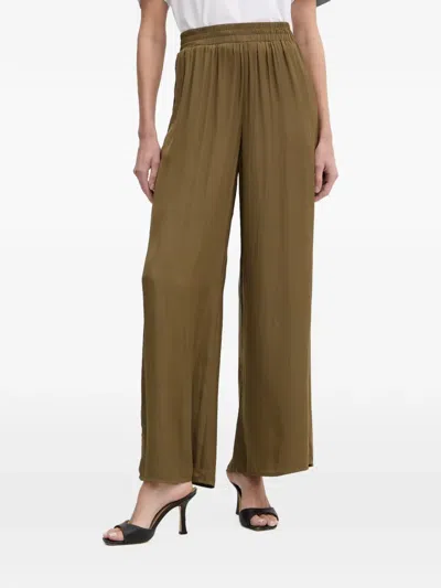 Morgan Elasticated-waist Palazzo Pants In Green